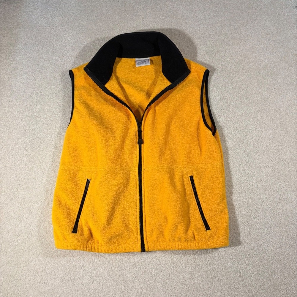 Timberline Colorado Fleece Vest Mens Large Yellow Full Zip Vintage 90s Gorpcore